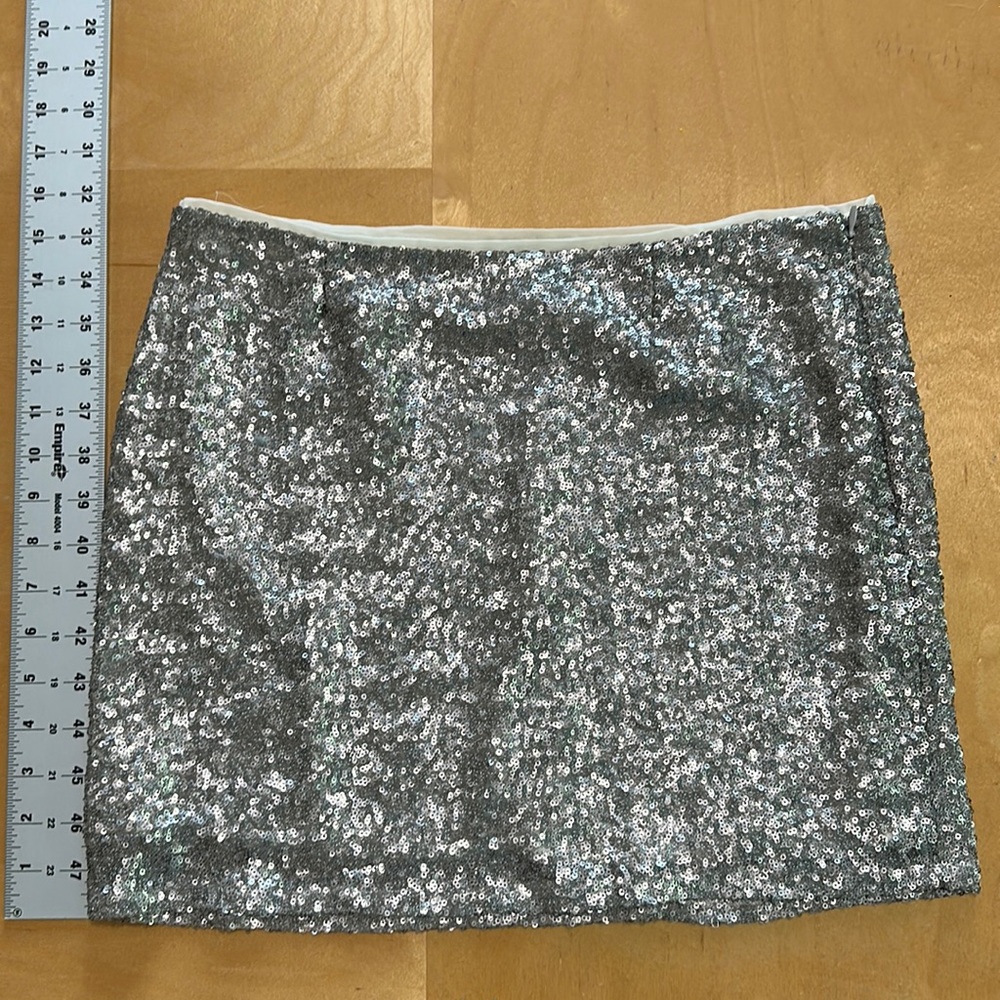 Silver sequin mini skirt